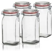 BigDean Einmachglas 4x Vorratsgläser 1,5L Deckel & Bügelverschluss Made in Germany, Glas, (Set, 4-tlg., Einweck Gläser), Einweck Glas, Luftdicht, Spülmaschinenfest, Lebensmittelecht