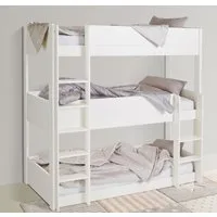 OTTO home Etagenbett TIPO, Stockbett, Hochbett, Bodenbett, platzsparend (Leitern beidseitig montierbar), mit 3 Schlafplätzen, FSC® zertifiziertes Massivholz (Kiefer)