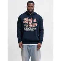 Jack & Jones PlusSize Hoodie JJELOGO SWEAT HOOD 2 COL 24/25 NOOS PLS mit Logo Frontprint