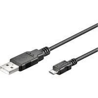 USB 2.0 Kabel, USB-A Stecker > Micro-USB Stecker schwarz, 1,8 Meter, doppelt geschirmt