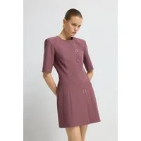 adL Hemdblusenkleid Kurzärmeliges Minikleid