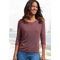 Vivance by Lascana Rundhalsshirt mit goldfarbenem Zierknopf am Ausschnitt aus luftigem Viskose-Stretch