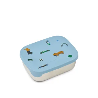 Liewood Arthur Printed Lunchbox - Fun/Beach Blue
