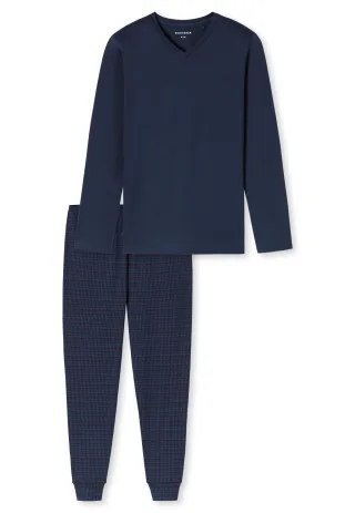 SCHIESSER - Schlafanzug lang deep sea blue - Gr. - 56