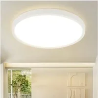 Nettlife LED Panel Deckenlampe Flach Rund Flurlampe Weiß Küchelampe 18/24W, LED fest integriert, Warmweiß, für Schlafzimmer Küche