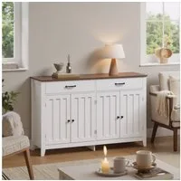Bealife Sideboard Küchenschrank mit Arbeitsplatten,mit 2 Schubladen 2 Türen,Weiß