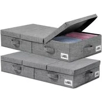 TUWENA Unterbettkommode 2 Stück Unterbett Aufbewahrungsbox mit Deckel, Faltbare kommode