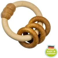 anbac Rasselring Greifling Holz Natur, antibakteriell, Made in Germany, ausgezeichnet mit Ökosiegel