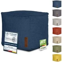 Green Bean Pouf Cube Linen (Indoor Sitzhocker Sitzkissen Fußhocker Relax-Sessel, Made in Germany), die ideale Ergänzung zum Sitzsack