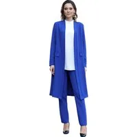 Modavitrini Hosenanzug Zweiteiler Damen Anzug Langarm Longblazer mit Hose Modest Fashion
