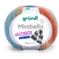 Gründl Wolle Mirabella Farbverlaufsgarn mit Anleitung Häkelwolle, 550,00 m (Wolle Farbverlaufswolle zum Stricken und Häkeln, Strickwolle, Strickgarn, Handstrickgarn), 80% Polyacryl, 20% Wolle