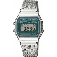 CASIO VINTAGE Chronograph A158WEM-3EF, Quarzuhr, Armbanduhr, Damenuhr, Herrenuhr, Edelstahlarmband, digital