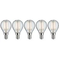Paulmann LED-Filament 5er Pack 2,6W Tropfen E14 klar 2700K, E14, 5 St., Warmweiß