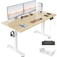 HOMALL Schreibtisch Höhenverstellbarer Schreibtisch mit 3 Höhen-Speicherfunktionen (Mehrere GrdBen 120/140/160/180/200 cm mit 1 USB-Ladanschlus Tischplate mit einerTiefe von 80 cm Der Tisch besteht aus ver Tischplaten)
