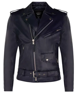 Schwarze Brando-Jacke aus Rindsleder für Herren – Venedig