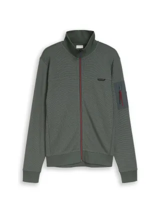 Tom Tailor - Sweatjacke mit Ärmeltasche Darkest Olive - Gr. - XXXL