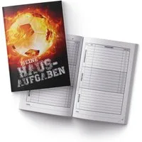 itenga Notizheft itenga Hausaufgabenheft Fußball Feuer (Motiv 14) DIN A5, 96 Seiten