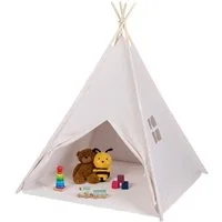 relaxdays Spielzelt Tipi Spielzelt mit Bodenmatte