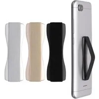 CLM-Tech Handy-Halterung Fingerhalterung Handy 3er Set - - Einhandbedienung mit Band, (bis 8,00 Zoll, Smartphone Tablet Handyhalterung selbstklebend silber gold schwarz, Handygriff Rückseite - Fingerhalter Handyhalter - Smartphone Halter, für eine be