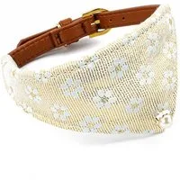 Tierluxe Hunde-Halsband Eleganz, PU Leder, Blumen