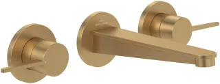 Villeroy & Boch Dreiloch-Waschtischarmatur Conum 335 x65x189mm o. Ablaufgarnitur Brushed Gold TVW12700200076