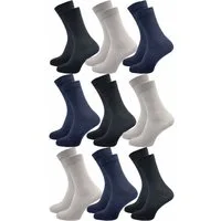 GAWILO Diabetikersocken für Damen - Ohne Gummibund - Ohne drückende Naht - Extra weit (9 Paar) Venensocke mit hohem Anteil Baumwolle sorgt für angenehmes Fußklima