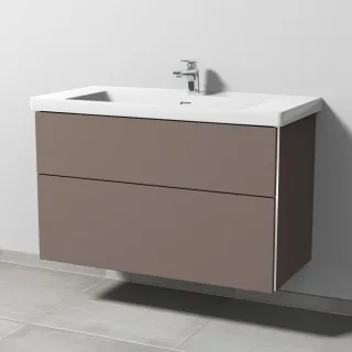 Sanipa 3way Waschtischunterbau zu Villeroy & Boch Subway 3.0 Waschtisch mit 2 Auszügen, Taupe-Matt BP8491T
