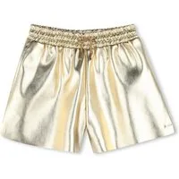 Boss Kidswear Shorts BOSS Kidswear – Shorts aus Kunstleder Hellgold