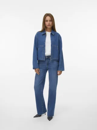 VERO MODA - VMAURA LS DENIM JACKET SI342 medium blue denim - Gr. - XL