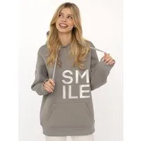 Zwillingsherz Hoodie "Alissa Shiny" glänzender Print, Daumenloch, Kordel, gesticktes Herz am Ärmel