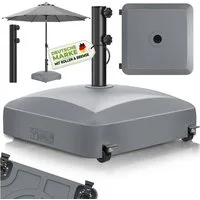 tillvex Sonnenschirm tillvex® Sonnenschirmständer PAVERA mit Rollen & Bremsen, Schirmständ, & Marktschirm Ø 1,8-3,7m, Ampelschirmständer wetterfest, Schirmständer befüllbar 37 Liter / 56 kg Schirmgewicht Sonnenschirm, Sonnenschirmständer PAVERA mit R
