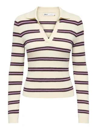 ONLY - ONLKAYA LS STRIPE POLO KNT NOOS - Gr. - L
