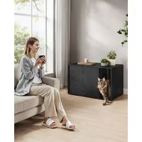 SONGMICS HOME Katzentoilette Klicksystem, Push-to-Open Türen, werkzeuglose Montage, für große Katzen