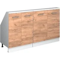Vicco Kommode Rion, Goldkraft Eiche/Weiß/Weiß, 2er Set (2 St)