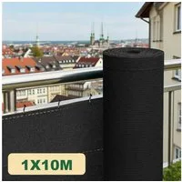 Ferghana Balkonsichtschutz Schatten Sichtschutz Seelenfrieden, Sichtschutz Balkon aus HDPE (Länge: 10 Meter, Höhe optional)für Gitter Geländer Zaun) Blickdicht UV-Schutz, Schattiernetz mit Kabelbinder