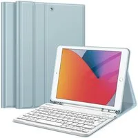 Fintie Tablet-Hülle Tastatur TPU Hülle für iPad 10.2 Zoll(9/8/7 Generation-2021/2020/2019), mit Pencil Halter und magnetisch Tastatur mit QWERTZ Layout