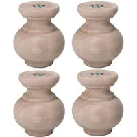 Prima-Online Möbelfuß Möbelfuße aus Holz Schrankfüß Kugelfuß Vasenform Massivholz H: 8/10 cm, (4-St)