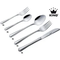 KING Besteck-Set »Düsseldorf« (30-tlg), 6 Personen, Edelstahl 18/0, Besteck im zeitlosen Design