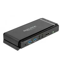 DisplayPort 1.4 KVM Switch, 8K 60Hz, USB 3.2 Gen 1, Audio, KVM-Switch grau/schwarz