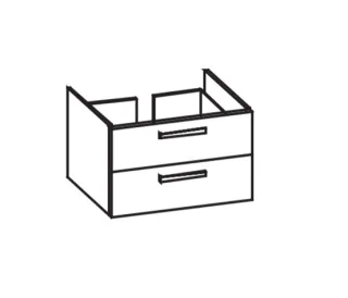 Artiqua 411 Waschtischunterschrank für Darling New 049983 Oxid Dunkelgrau quer, 411-WU2L-D51-7184-72 411-WU2L-D51-7184-723