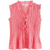 Next V-Shirt Oberteil mit V-Ausschnitt und Bindedetail vorne (1-tlg)