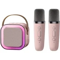 feinlux Tragbare Bluetooth Karaoke Maschine Bluetooth-Lautsprecher (Bluetooth 5.0, für Kinder und Erwachsene mit Stimme wechselnde Effekte LED-Lichter)