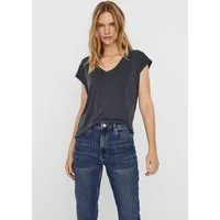 Vero Moda V-Shirt VMFILLI SS V-NECK TEE GA NOOS Materialmix, relaxed fit