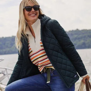 FeatherFree Steppjacke, Damen,  Grün, Polyester, by Lands' End