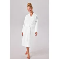 OTTO home Unisex-Bademantel Vanessa, ideal für Sauna & Spa, Hotelbademantel, Morgenmantel, Langform, Baumwolle, Kimono-Kragen, Gürtel, Taschen, Damen & Herren, Waffelpiqué, sehr leichte Qualität, S-3XL