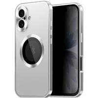 Wigento Handyhülle Für Apple iPhone 17 Full Cover MagSafe Hülle Metallrahmen Silber, Magnetverschluss, MagSafe-kompatibel, stoßfest, präzise Aussparungen