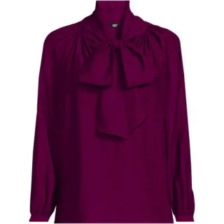 Schluppenbluse, Damen,  Lila, Polyester/Viskose, by Lands' End