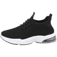 Coolwalk Herren Low-Top Freizeit Sneaker Flach Sneakers in Schwarz
