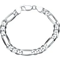 JEWLIX Silberarmband 925 Silber Figaroarmband Silber 8mm Länge wählbar FA0080 (Länge: 19cm)