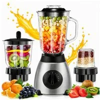 Forrlite Standmixer 2026 Neu Standmixer,Mixer VitaBoost,Edelstahl Silber Glas Smoothie, 1500 W, Maker,Milchshaker Blender 1,5 L,Eiscrusher,6-Klingen für Ice Püree